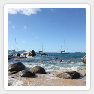 Sailing Boats at Virgin Gorda, BVI Sticker